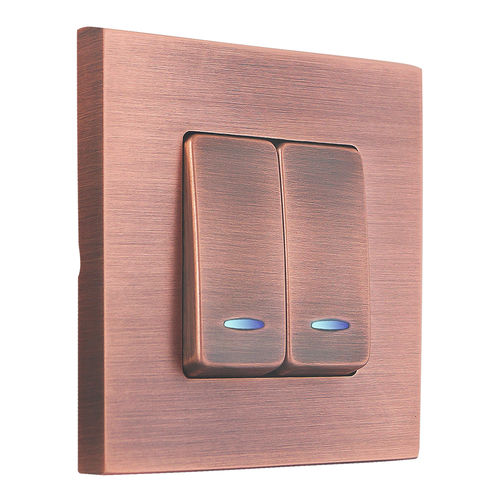 Interruttore a pulsante - FEDE Switch & Light - ad incasso / doppio / in ottone spazzolato