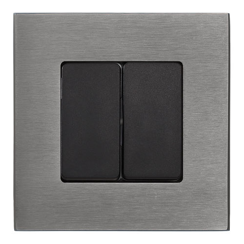 Interruttore a pulsante - FEDE Switch & Light - ad incasso / doppio / in ottone spazzolato