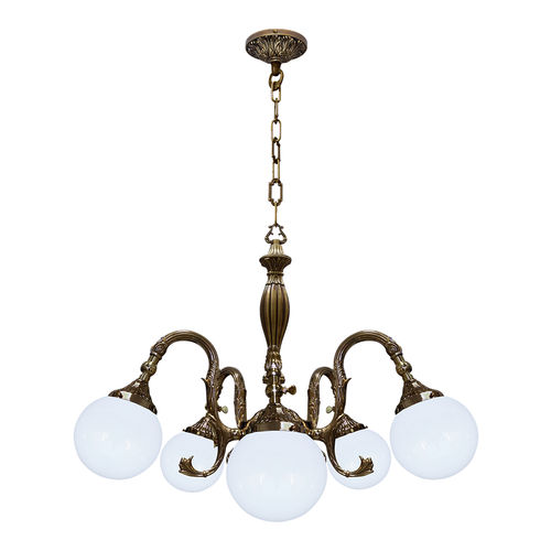 Lampadario classico - MILAZZO IV - FEDE Switch & Light - in ottone / da 5 lampadine / contract
