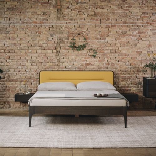 Letto matrimoniale - AIRA - JAVORINA - singolo / contemporaneo / con testiera imbottita
