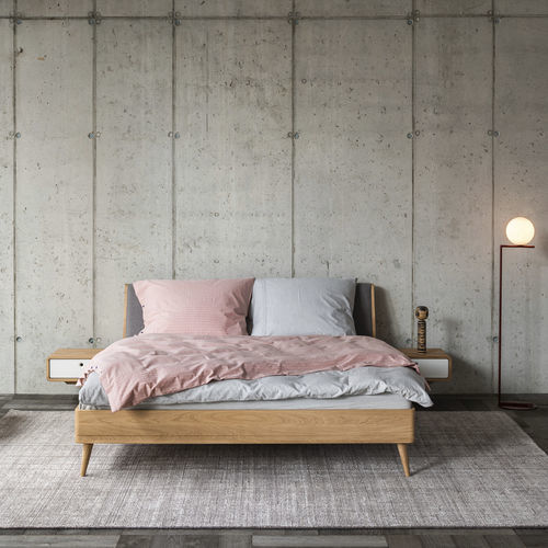 Letto matrimoniale - TERRA - JAVORINA - contemporaneo / con testiera imbottita / con comodini