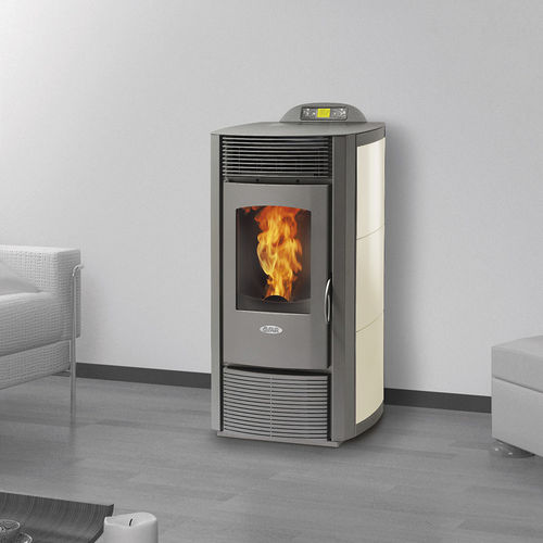 Stufa a pellet - CZ13C - FAIR srl - 12 kW / contemporanea / in acciaio