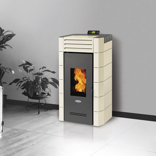 Termostufa a pellet - H19A - FAIR srl - 10 kW...20 kW / contemporanea / in acciaio