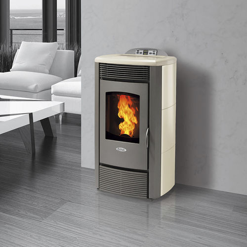Stufa a pellet - MC10T - FAIR srl - 5 kW...10 kW / contemporanea / in acciaio