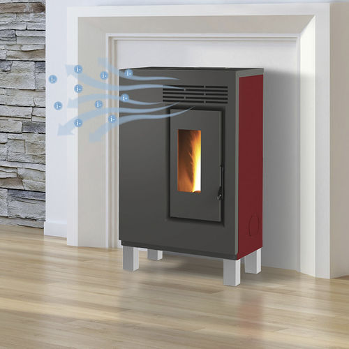 Stufa a pellet - ECO60H – PIEDINI LEGNO METALLIZZATO - FAIR srl - 0 - 5 kW / con piedi / contemporanea