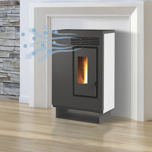Stufa a pellet - ECO60H – PIEDISTALLO ACCIAIO GRIGIO - FAIR srl - 0 - 5 kW / con piedi / contemporanea