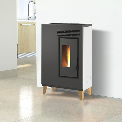 Stufa a pellet - ECO60 – PIEDINI LEGNO NATURALE - FAIR srl - 0 - 5 kW / con piedi / contemporanea