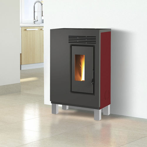 Stufa a pellet - ECO60 – PIEDINI LEGNO METALLIZZATO - FAIR srl - 0 - 5 kW / con piedi / contemporanea
