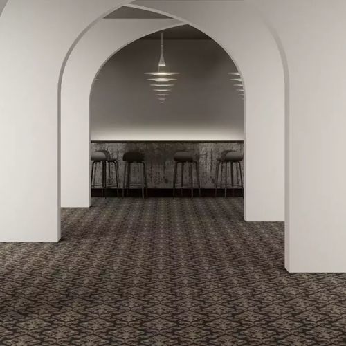 Moquette tufted - MEDALLION  - EGE CARPETS - in poliammide / damasco / grigia