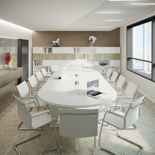 Tavolo da riunione contemporaneo - OF 54 - GIESSEGI - in olmo / in melaminico / ovale