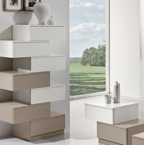 Cassettiera contemporanea - BRIDGE  - GIESSEGI - in legno laccato / bianca / marrone