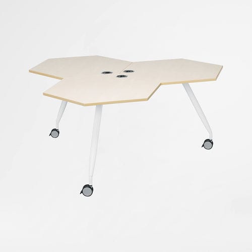 Tavolo per corsi di formazione contemporaneo - TRIXAGON  - KINNARPS - in laminato / esagonale / con rotelle