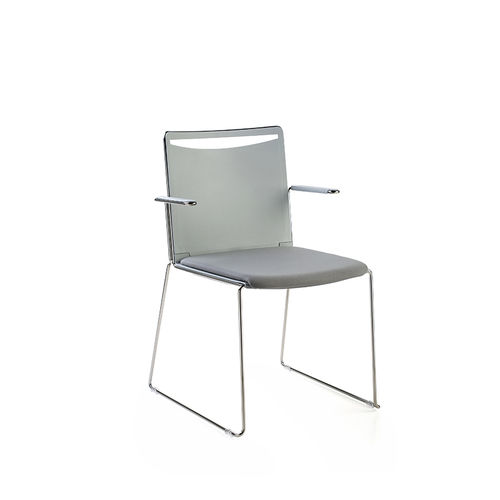 Sedia visitatore contemporanea - SPLASH - DILEOFFICE - da interno / in rete / in alluminio