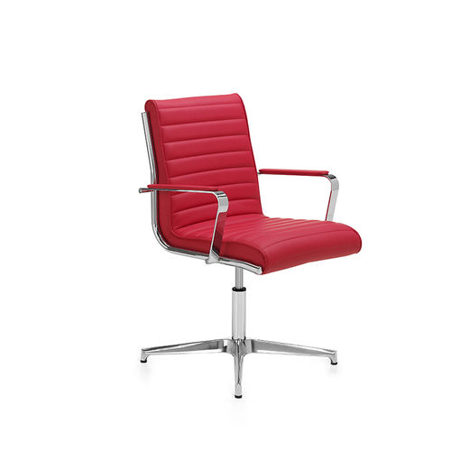 Sedia visitatore contemporanea - TRINITY - DILEOFFICE - da interno / in tessuto / in pelle
