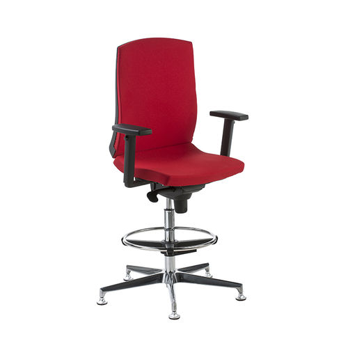 Sgabello da ufficio in tessuto - FLEXA - DILEOFFICE - con supporto in metallo / con rotelle / imbottito