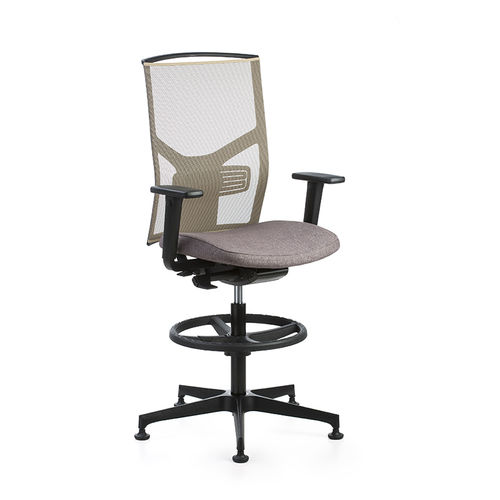 Sgabello da ufficio in rete - ATIKA - DILEOFFICE - con supporto in metallo / con rotelle / imbottito