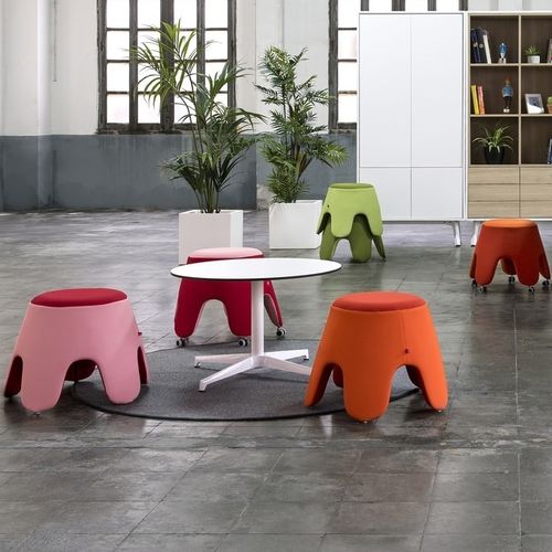 Sgabello contemporaneo - MEDUSA - DILEOFFICE - in tessuto / con supporto in metallo / con rotelle