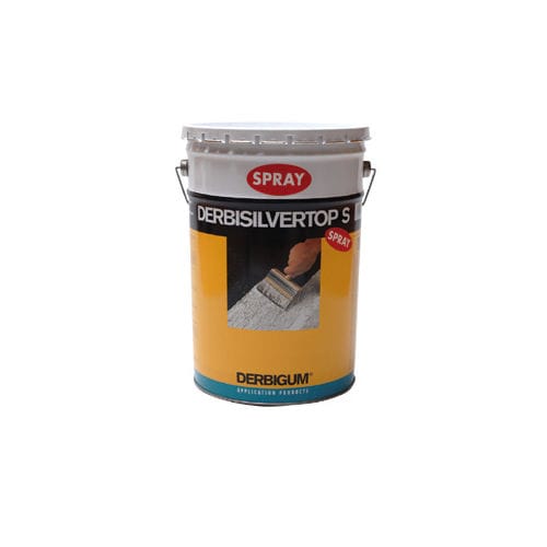 Intonaco di protezione - DERBISILVERTOP® SPRAY - Derbigum - per tetto / per metallo / bituminoso