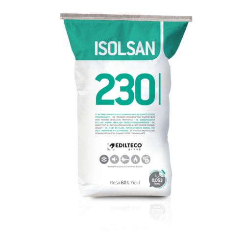 Intonaco deumidificante - ISOLSAN 230 - EDILTECO Group - termoisolante / per facciata / in gesso