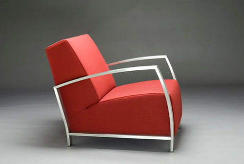 Poltrona design minimalista - BLONDY  - mminterier - in pelle / in tessuto / con poggiapiedi