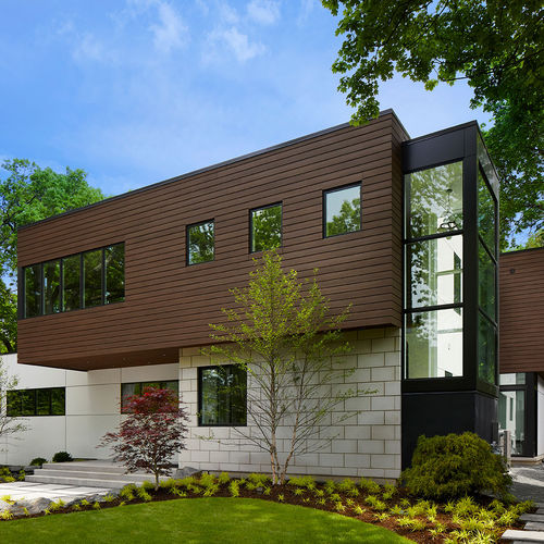 Rivestimento di facciata a doghe - OPEN-JOINT - AZEK Building Products - in legno / levigato / dipinto