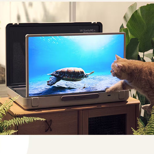 Touch screen per sistema multimedia - StanbyME Go - LG Electronics - da bancone / con display digitale / wireless