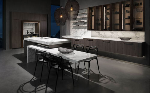Cucina contemporanea - LANO SCHEMA - rational einbaukuechen - impiallacciata in legno / in marmo / con isola