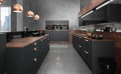 Cucina contemporanea - TOPAZ - rational einbaukuechen - impiallacciata in legno / in legno laccato / in metallo