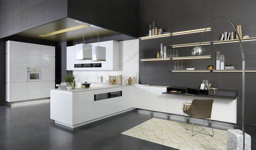 Cucina contemporanea - SOLO - rational einbaukuechen - impiallacciata in legno / in legno laccato / a L