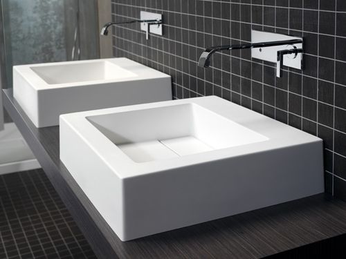 Lavabo da appoggio - FORMAT - HIDROBOX by absara - in Solid Surface / quadrato / contemporaneo