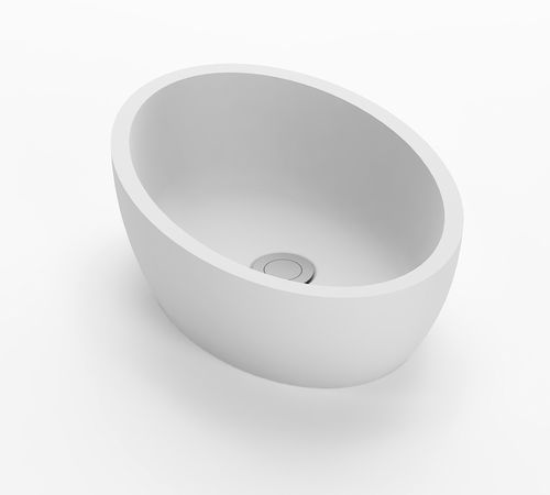 Lavabo da appoggio - SPACE - HIDROBOX by absara - in Solid Surface / con specchio regolabile / ovale