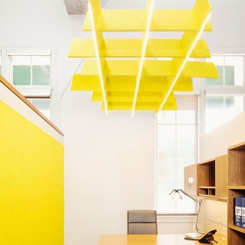 Baffle acustico in tessuto - BUZZIGRID - BuzziSpace - in PVC / sospeso / a soffitto