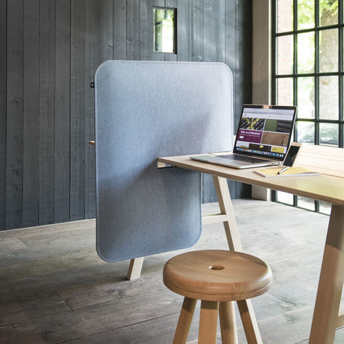Divisorio per ufficio su scrivania - BUZZIDESK SPLIT - BuzziSpace - in tessuto / blu