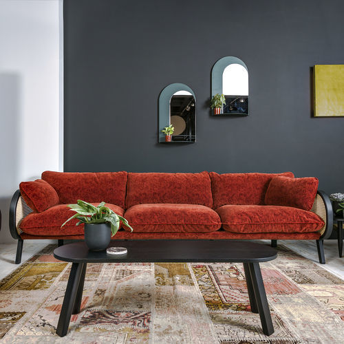 Divano contemporaneo - BUZZICANE - BuzziSpace - in tessuto / in legno / in rattan