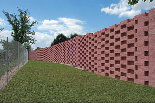 Blocco di calcestruzzo pieno - ULISES - Verniprens - per muro di contenimento