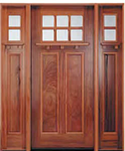 Porta d'ingresso - CRAFTSMAN - PELLA - in legno / battente / semivetrata