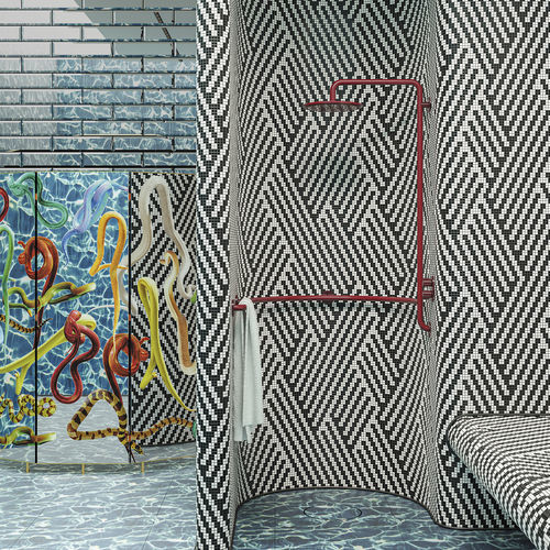 Mosaico in ceramica - BLACK&WHITE - Ceramica Bardelli - lucido / finitura opaca / satinato