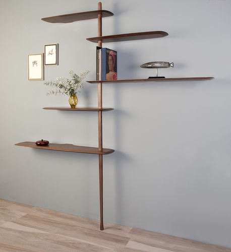 Sistema di scaffali a muro - NOMON - da terra / contemporaneo / in legno laccato