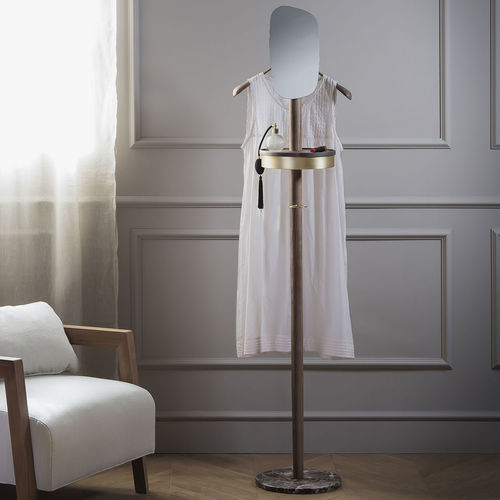 Servo muto a pavimento - STAND - NOMON - in ottone lucidato / in noce / in marmo