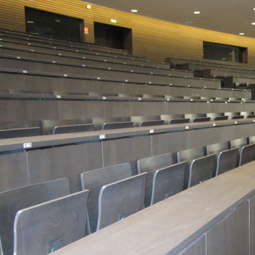 Poltrona per auditorium contemporanea - LECTURE - kleslo - in metallo / pieghevole / con tavoletta