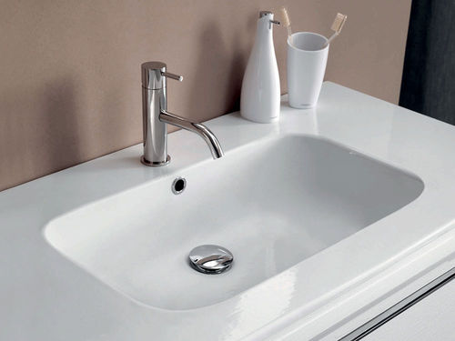 Lavabo integrato - SHADE - F.lli Stocco s.r.l. - in ceramica / lucido / rettangolare