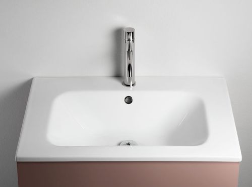Lavabo integrato - LAGUNA - F.lli Stocco s.r.l. - in ceramica / lucido / rettangolare