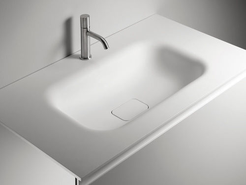 Lavabo integrato - MOOD - F.lli Stocco s.r.l. - in Ocritech® / lucido / rettangolare