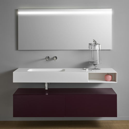 Lavabo sospeso - M-EDGE - F.lli Stocco s.r.l. - in Corian® / con scaffale integrato / rettangolare