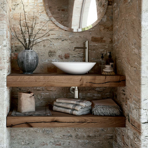Piano lavabo in rovere - ME5L8 - F.lli Stocco s.r.l. - in noce / in legno