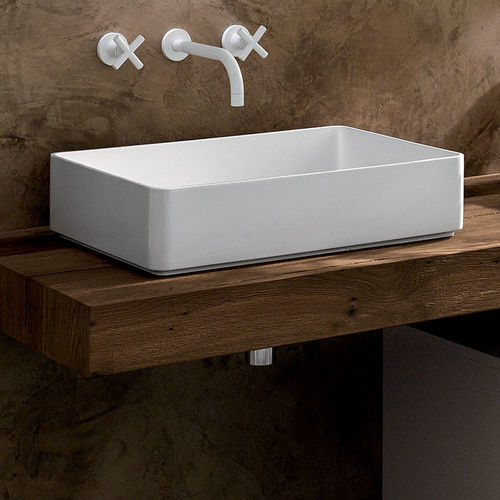 Lavabo da appoggio - QUADRO L - F.lli Stocco s.r.l. - in composito / lucido / rettangolare