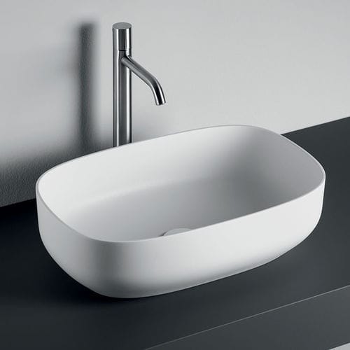 Lavabo da appoggio - BELT R - F.lli Stocco s.r.l. - in Cristalplant® / lucido / finitura opaca