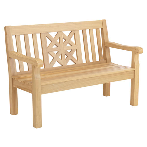 Panca da giardino contemporanea - KENSINGTON - Garpa - in teak / con schienale / con braccioli