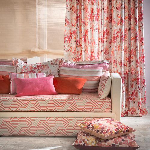 Tessuto da tappezzeria - PROVENCE : SALVIA - RIOMA - per tende / a tinta unita / a righe