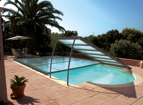 Copertura per piscina piatta - ACCESSIBLE DESIGN - ABRISUD - in alluminio / con azionamento manuale